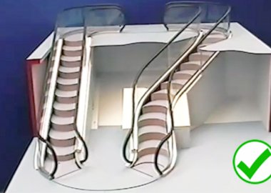 Escalera móvil con curvas